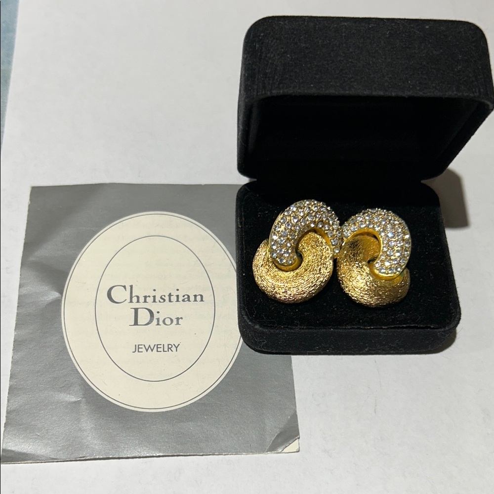 Dior Gold and Silver Swirl Earrings